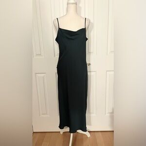 NWT BANANA REPUBLIC Elegant Sleeveless Maxi Slip Dress, Dark Green, Size 10